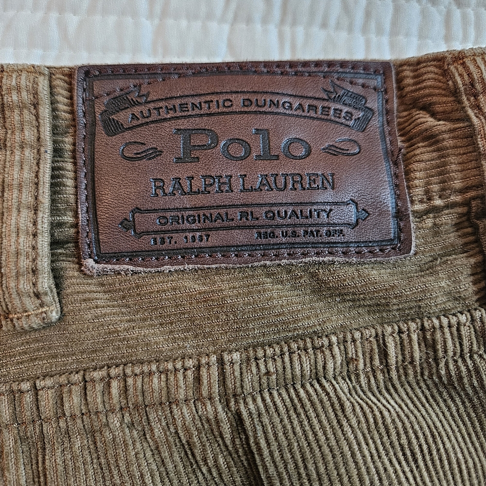 Polo by Ralph Lauren Men's Tan Corduroy Pants. Please Read Description.
